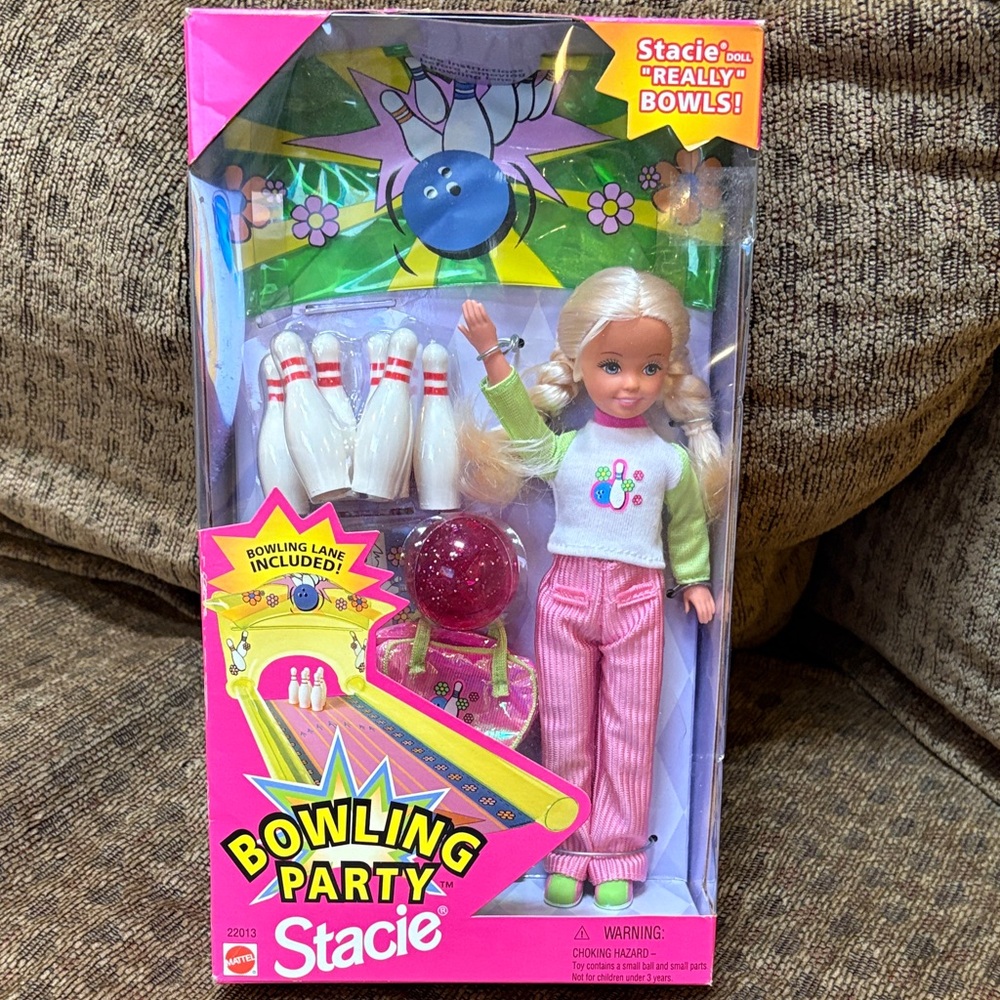 Mattel Bowling Party Stacie Doll - Pink and White
